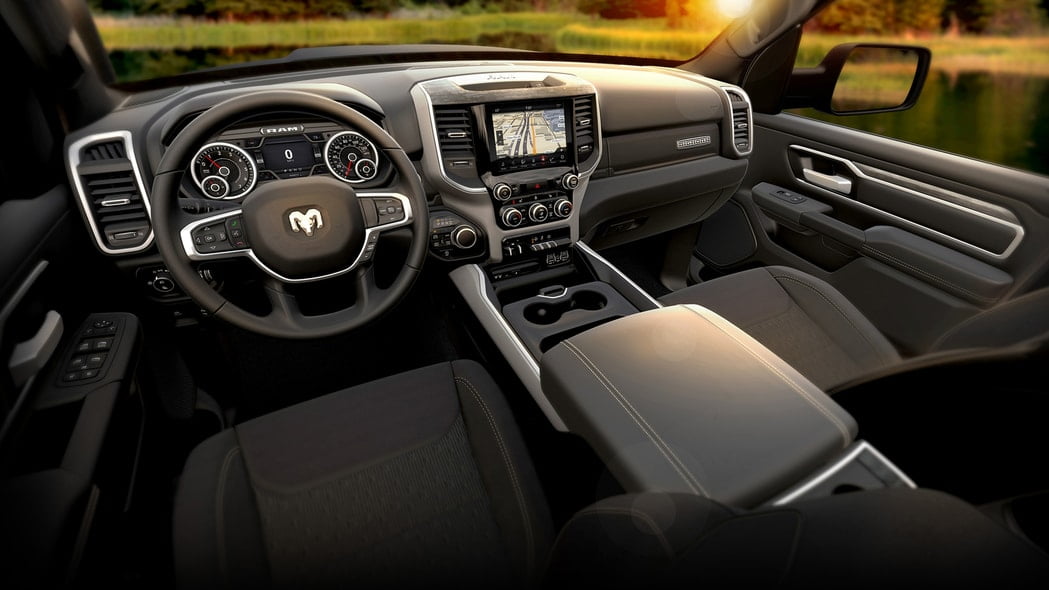 The 2020 Ram 1500 interior options depend on what trim you pick between Tradesman, Rebel, Limited, Laramie and Longhorn